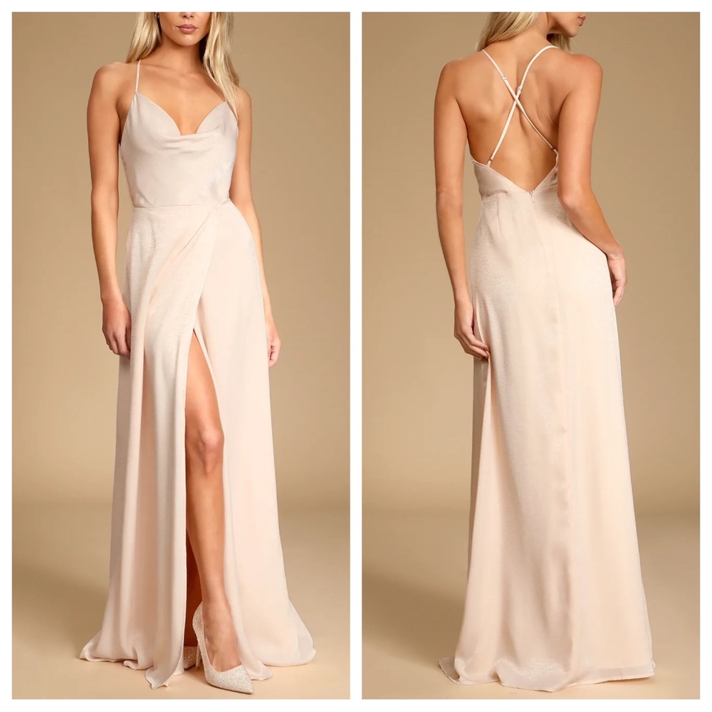 Lulu’s Love of Romance Satin Cowl Maxi